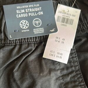 Hollister Black Slim Straight Cargo Pants